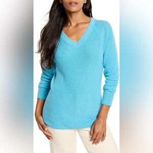 NIC+ZOE V-Neck Cashmere Blend Sweater, Size L